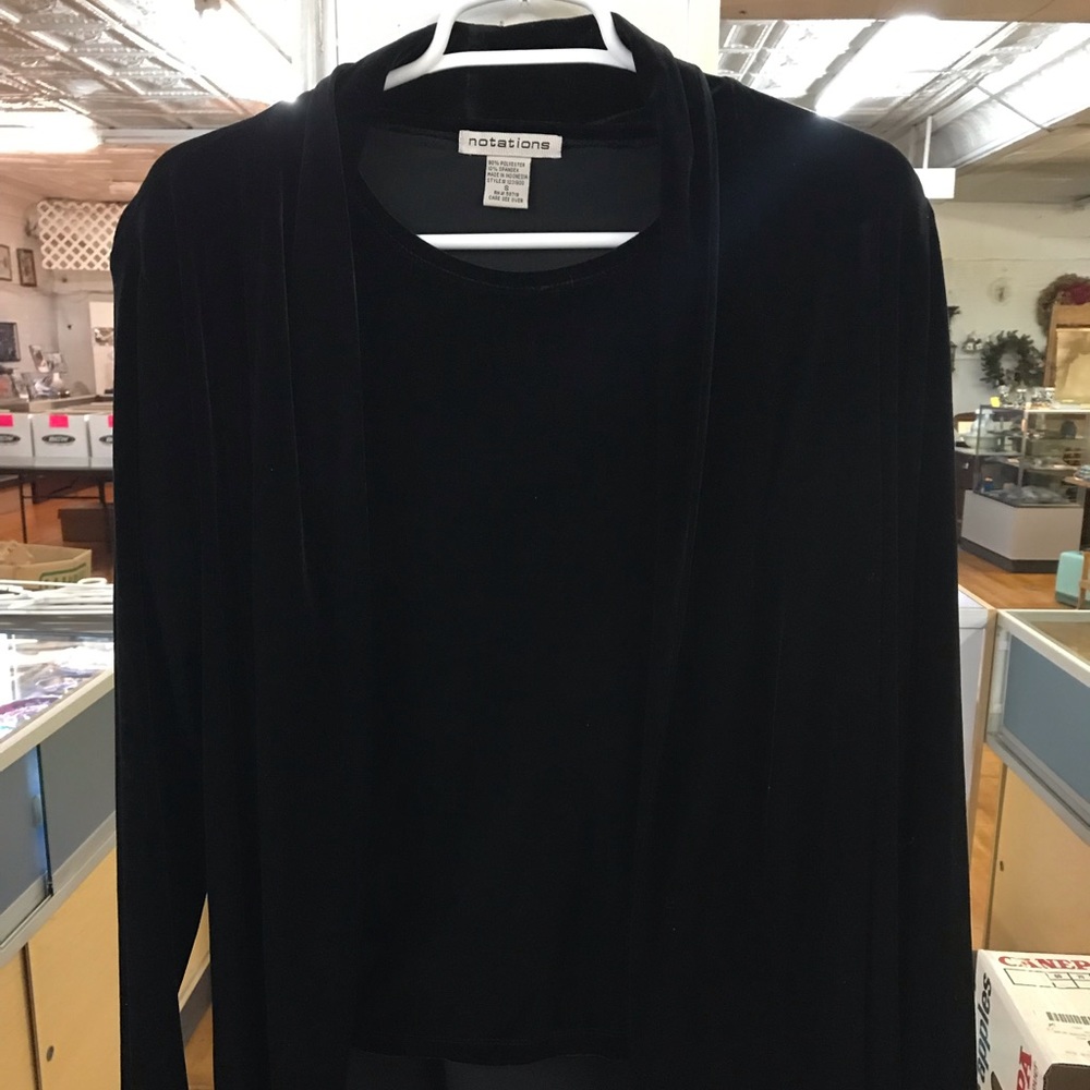Reflections black soft polyester cardigan d36